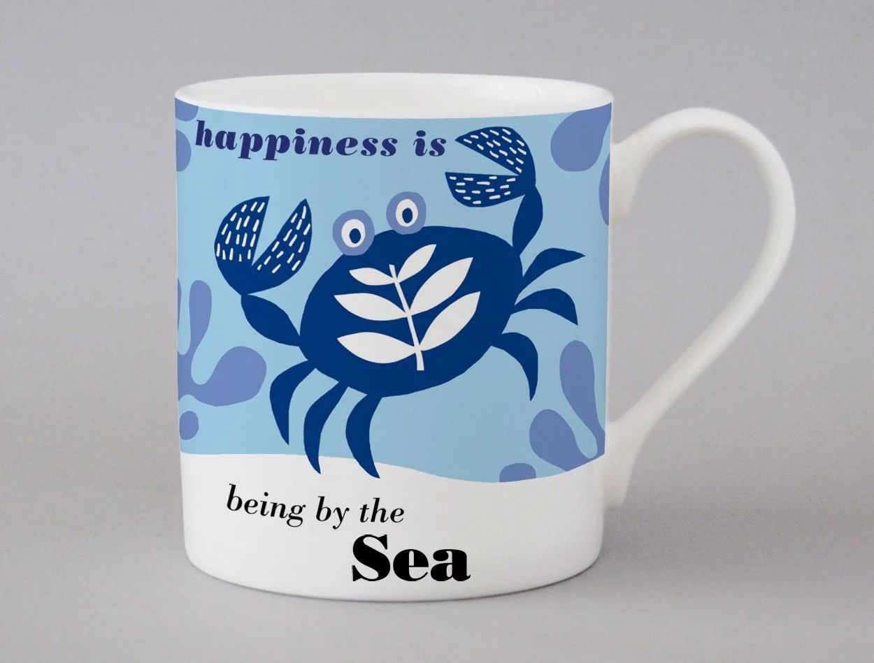 Mug - Happiness is being by the sea - Crab