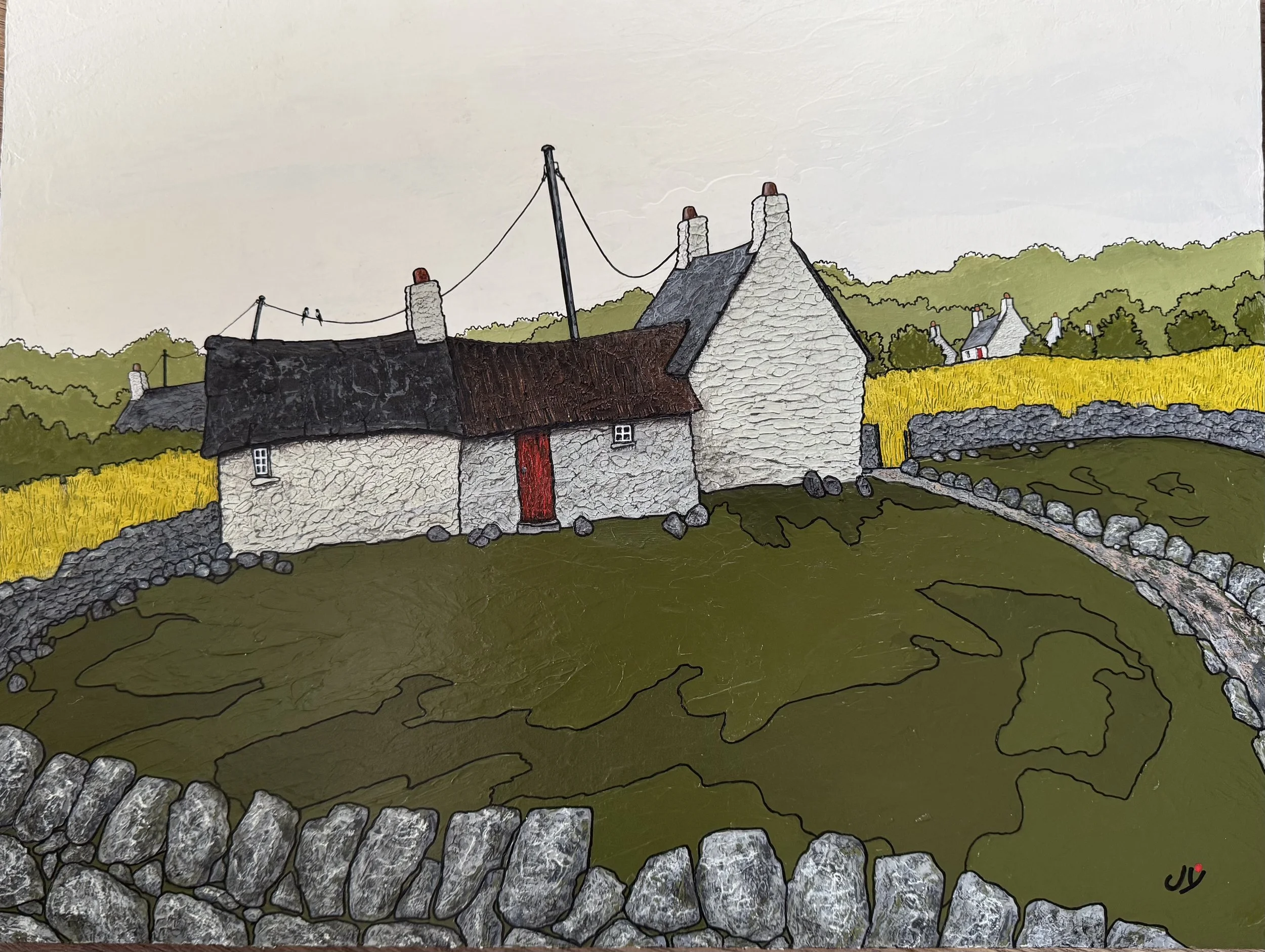 Painting - Mynydd Cottages by Joy Saunders
