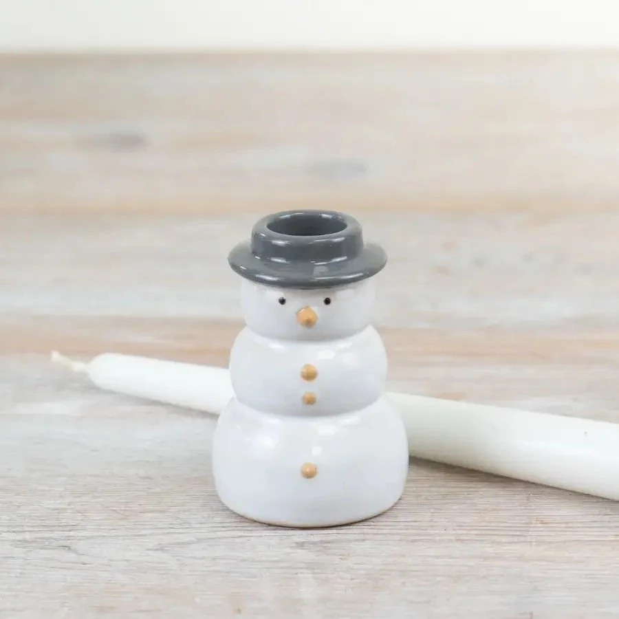 Candle Holder - Snowman 8cm