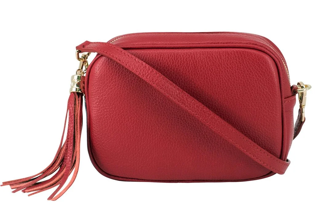Leather shoulder bag medium - Red