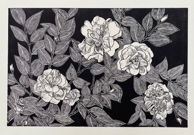 Camellia relief print
