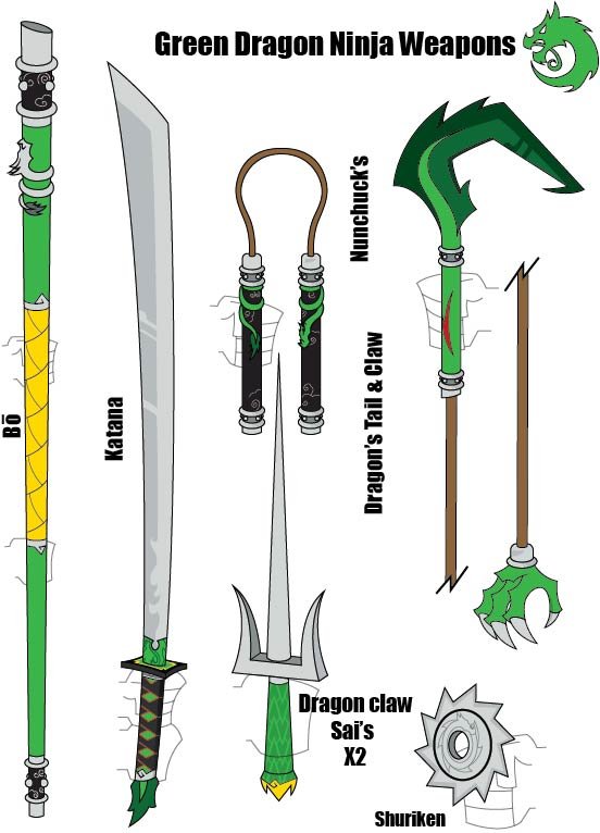 Green D. Ninja weapons.jpg