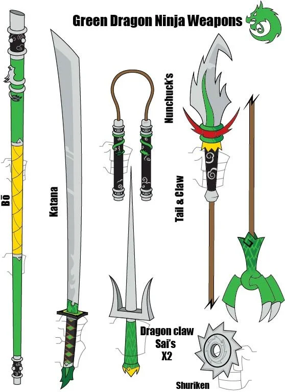 Green D. Ninja weapons.jpg