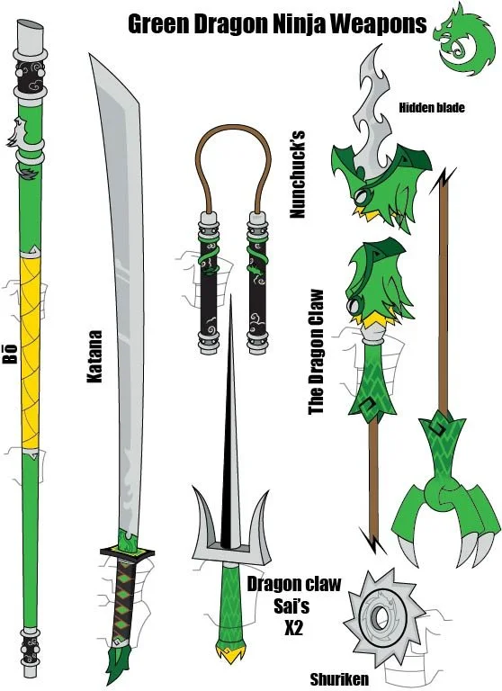 Green D. Ninja weapons.jpg