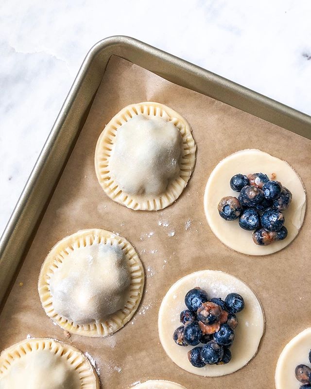 Blueberry hand pies may be the best thing to happen since sliced bread.

Recipe coming soon to busygirlbaking.com.

P.S. I&rsquo;m seriously digging the @kalhoof pre-cut, premium baking sheets shown here! I received a complimentary box and now i&rsqu