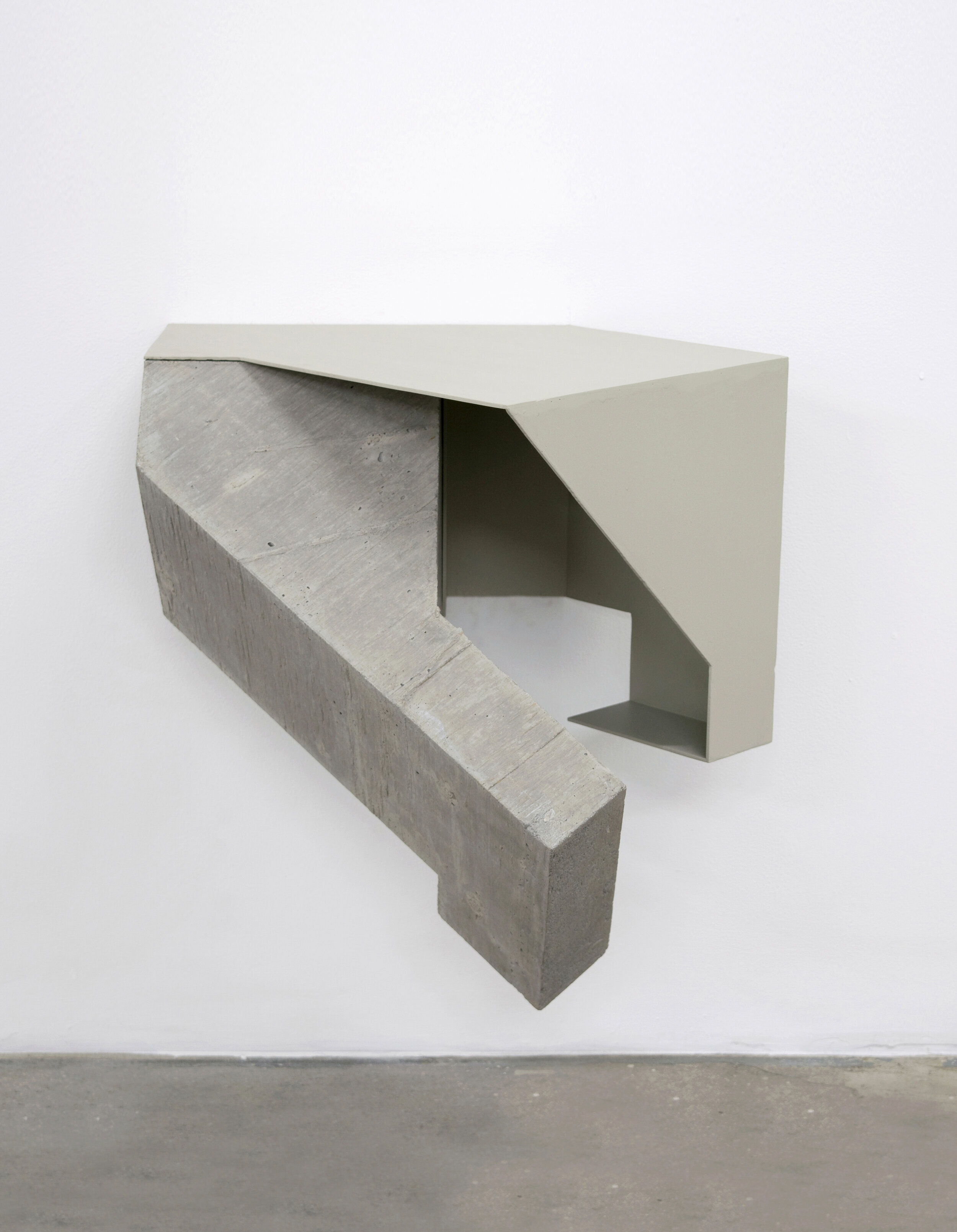  Jen Aitken  Daultic , 2019 fiber-reinforced concrete, ceramic inlay, polystyrene foam, stainless steel hardware 20 x 20 x 15 in (50.8 x 50.8 x 38.1 cm) 