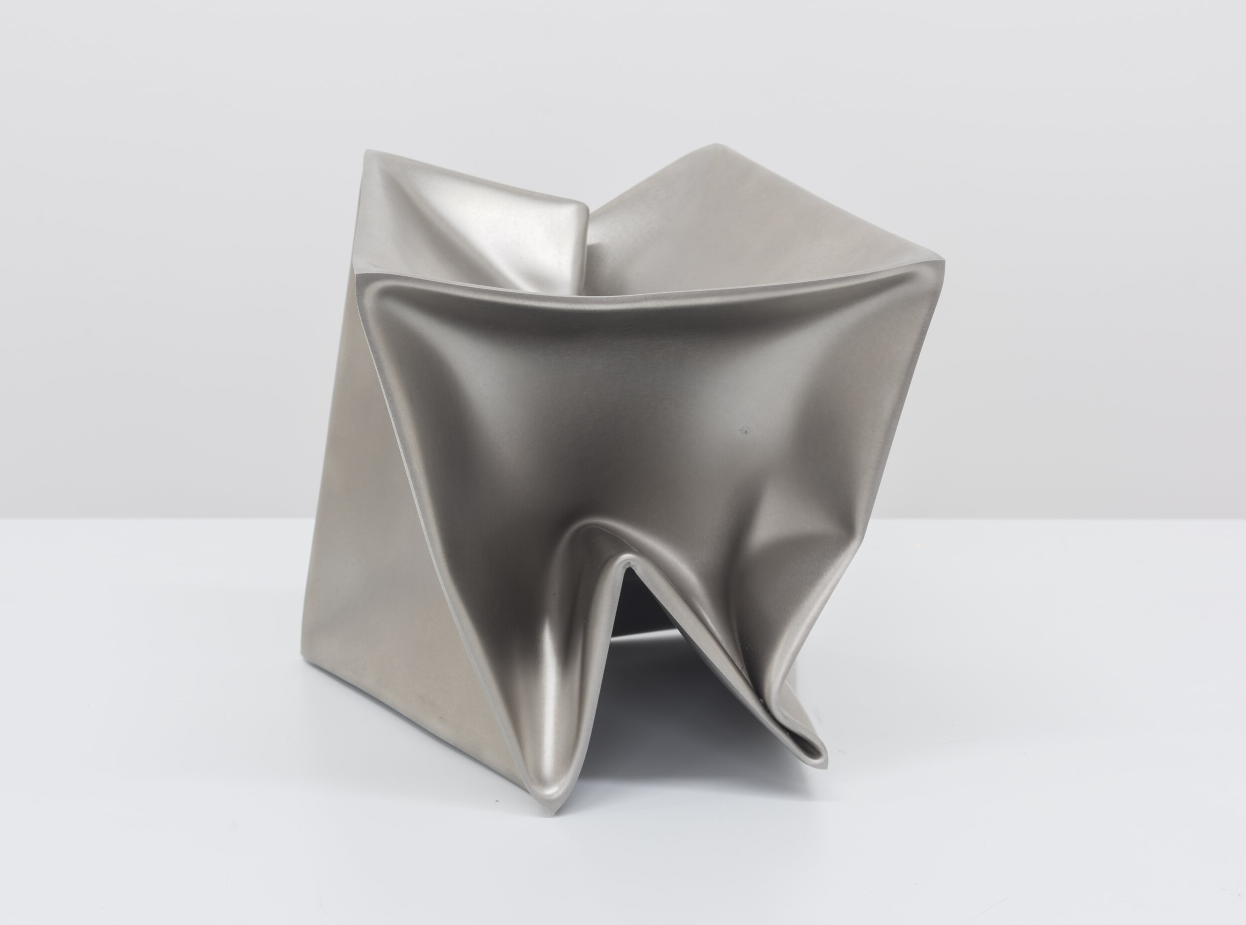  Ewerdt Hilgemann  Imploded Cube #100401 , 2010 stainless steel 9 1/2 x 9 1/2 x 9 1/2 in (24 x 24 x 24 cm) 