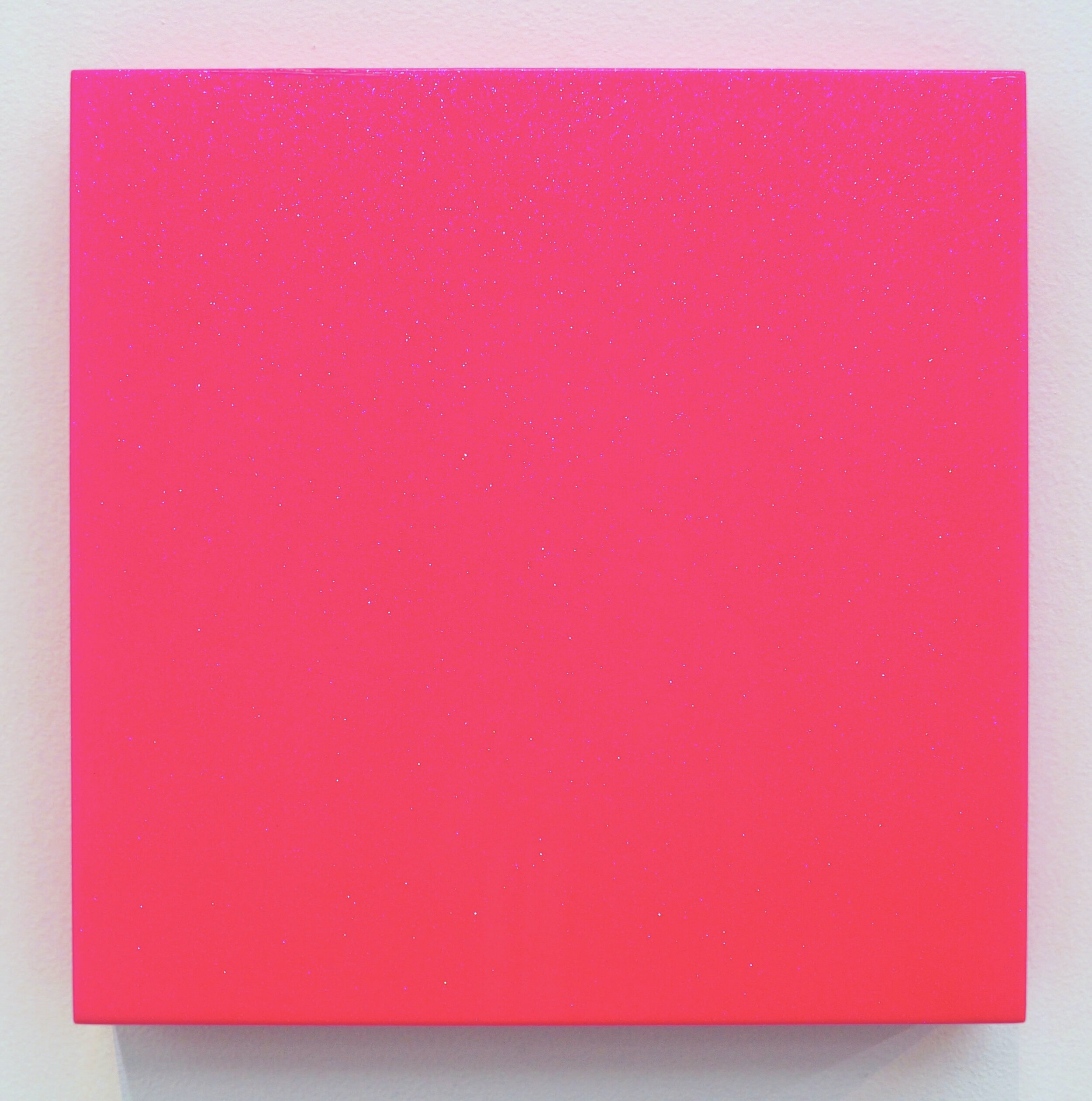   Pinkest Pink Protest , 2020 urethane, crystals, and pinkest pink pigment on wood panel 12 x 12 in (30.5 x 30.5 cm)  