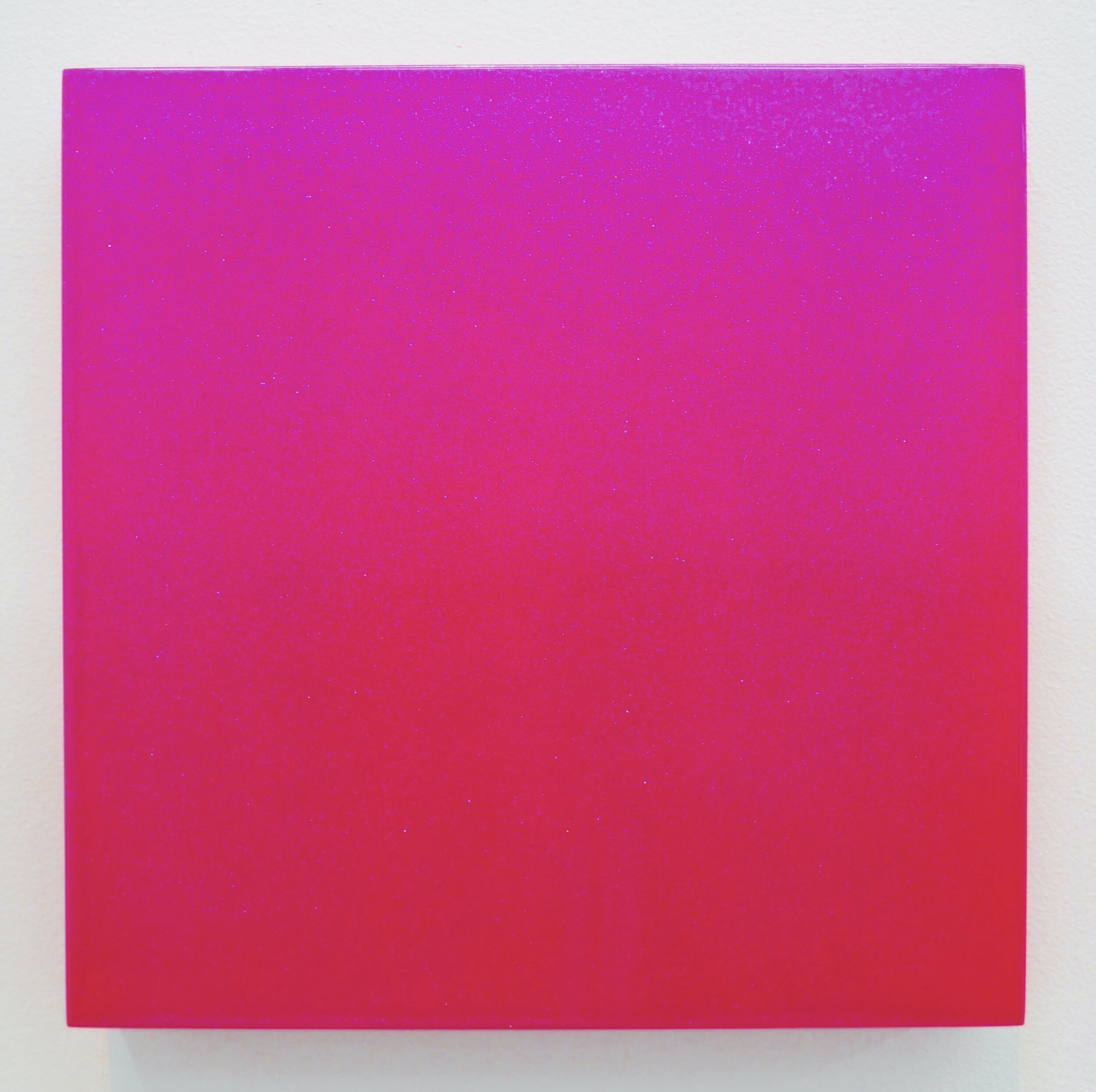   Pinkish Protest , 2020 urethane and chromoluscent pearl on wood panel 12 x 12 in (30.5 x 30.5 cm)  