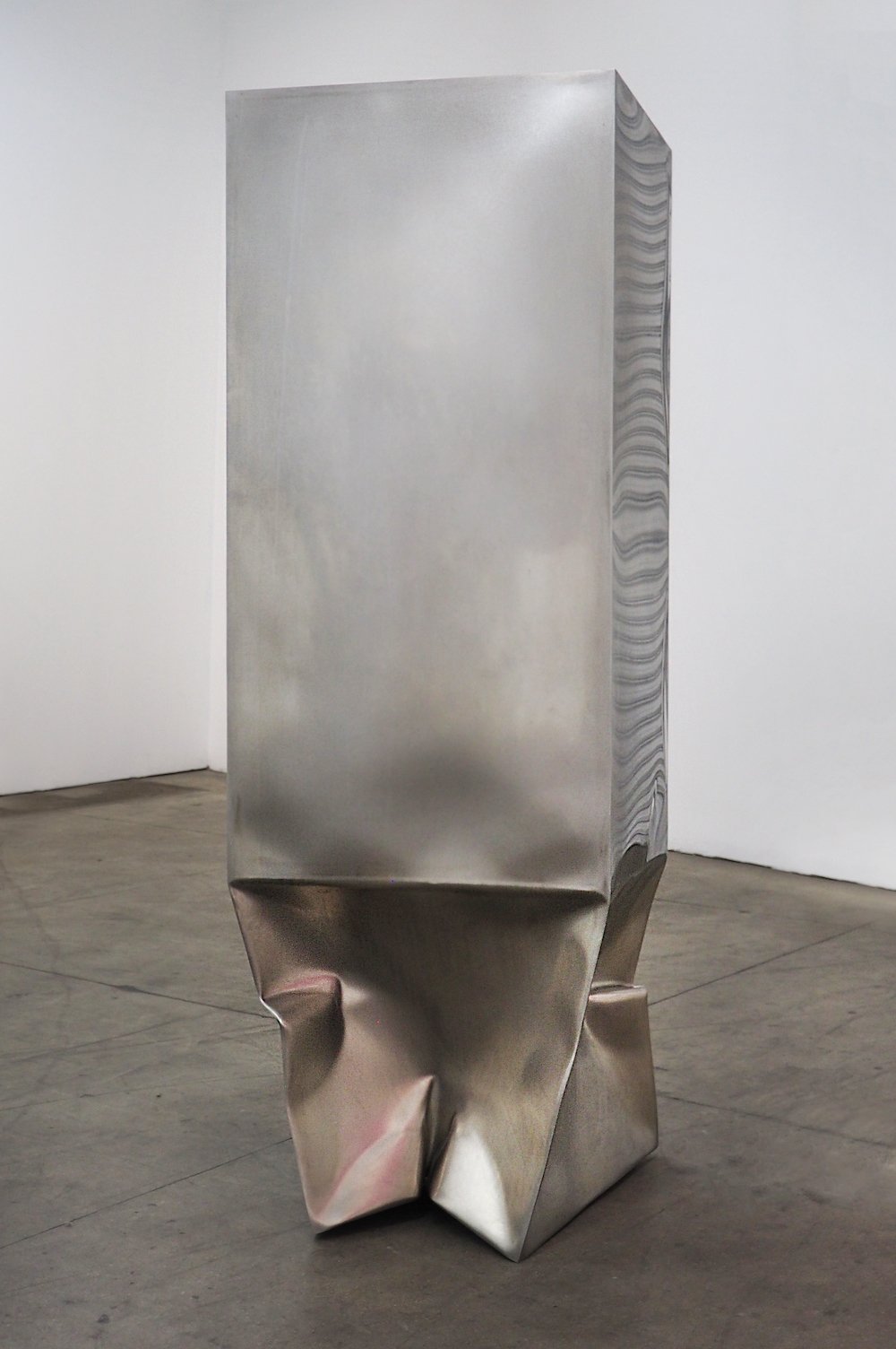  Ewerdt Hilgemann  Imploded Column (2:1) Upside Down #080105 , 2008 stainless steel 72 x 24 x 24 in (182.9 x 61 x 61 cm) 