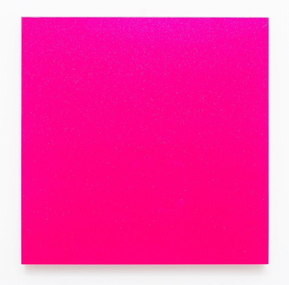  Rubén Ortiz Torres  Barragán Porn , 2017 urethane, candy flake, and chromaluscent paint on aluminum 36 x 36 in&nbsp; (91.4 x 91.4 cm) 