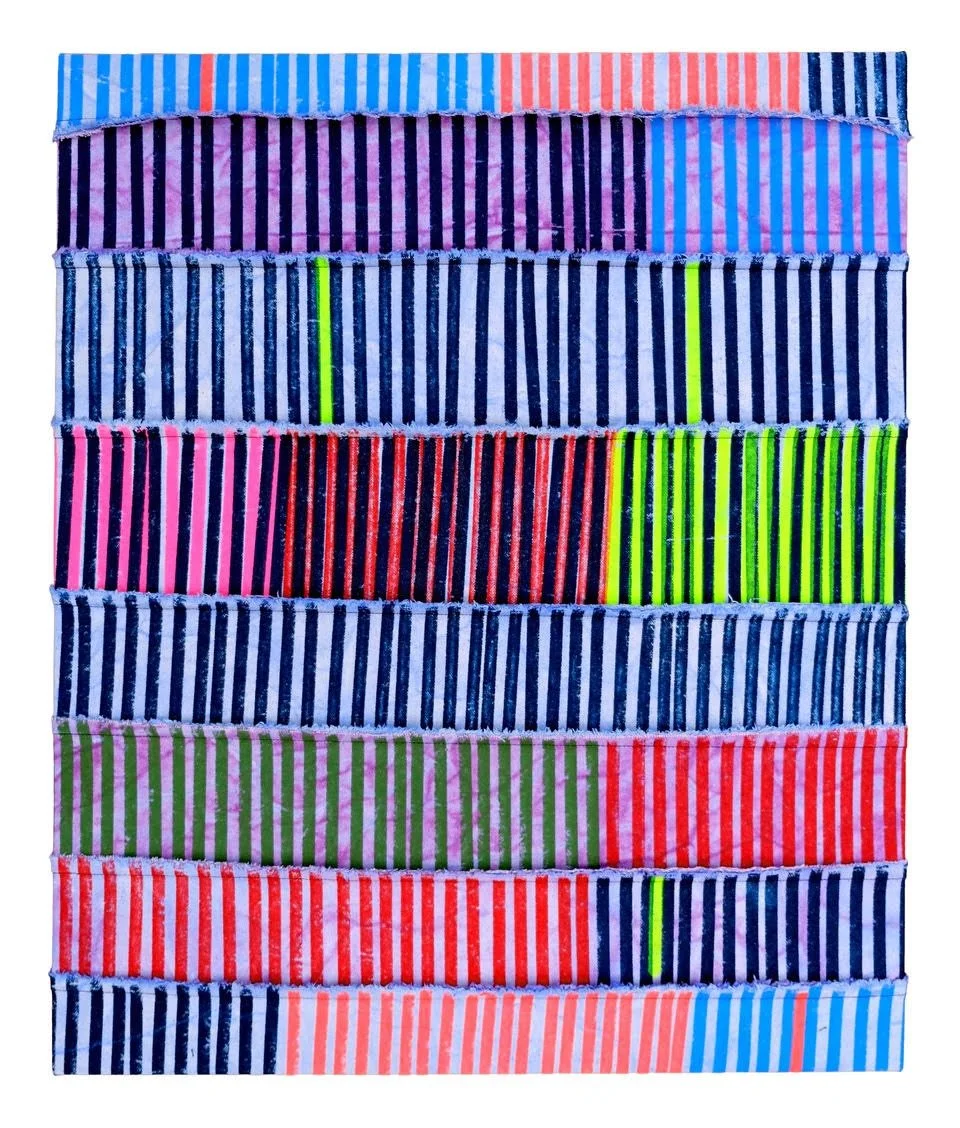   Cylon Invader , 2026 Acrylic on hand dyed canvas 20 x 24 in (50.8 x 61 cm) 