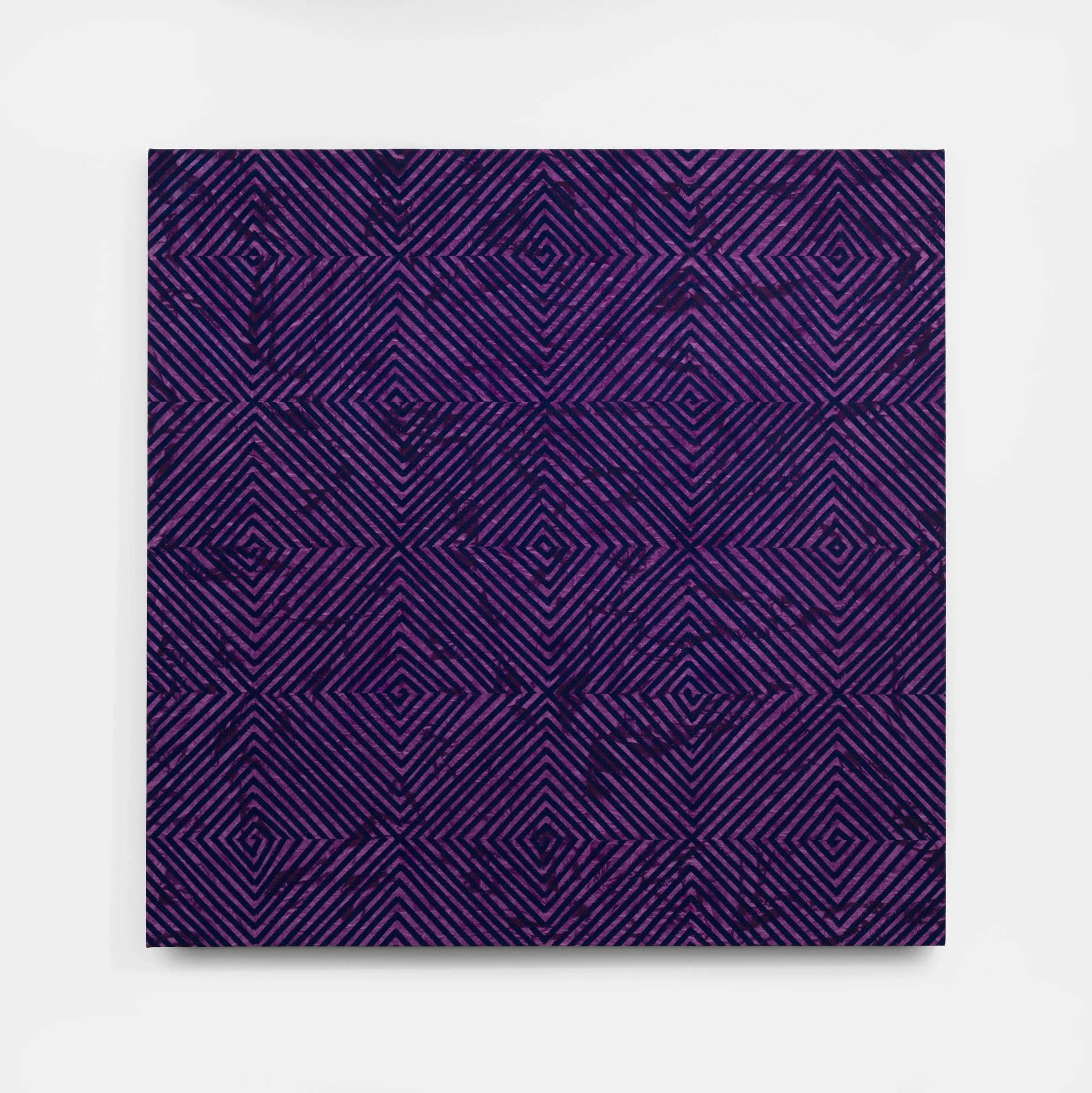  Untitled , 2026 Acrylic on hand dyed canvas 55 1/4 x 55 1/4 x 1 1/2 in (140.3 x 140.3 x 3.8 cm) 
