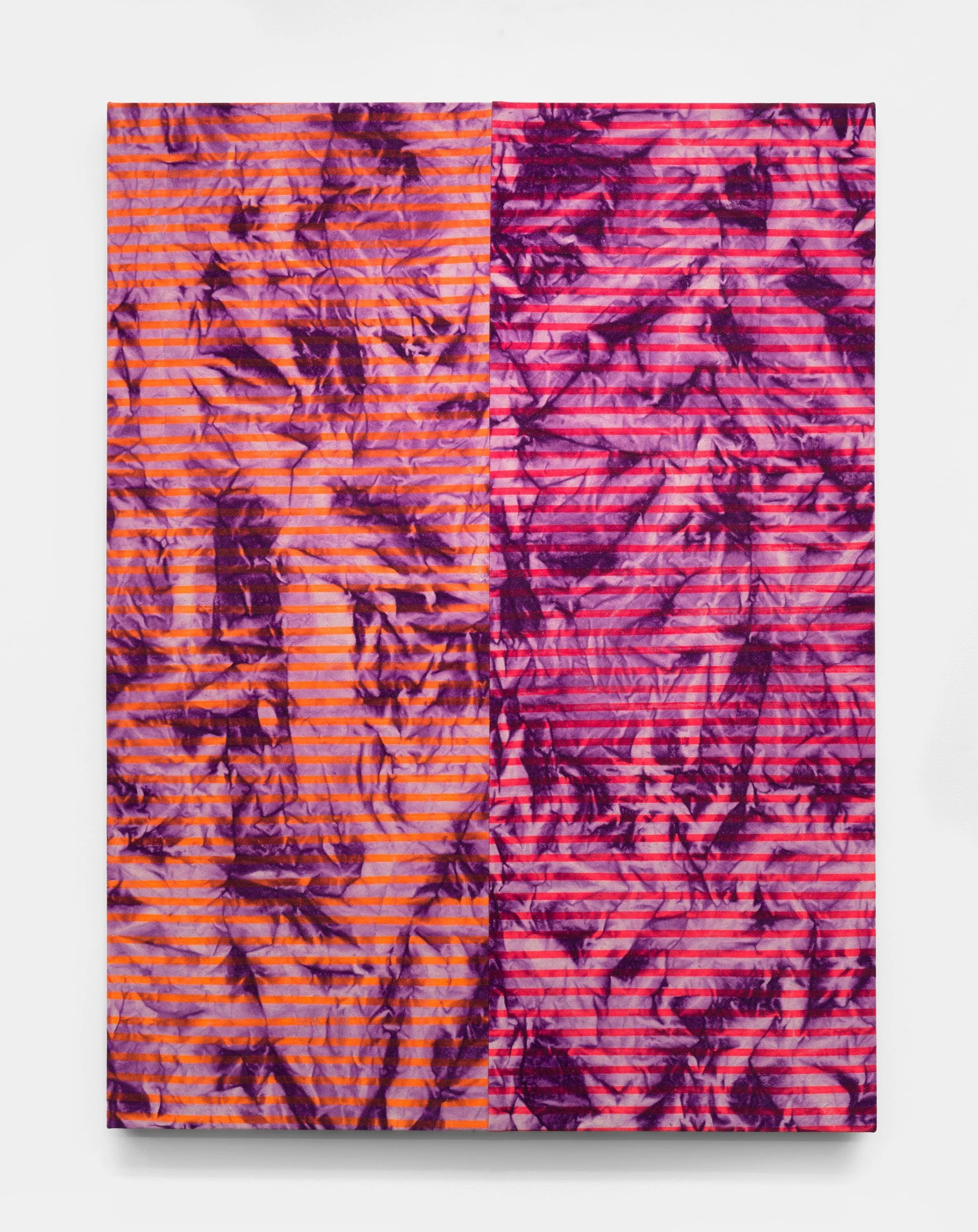   Janice , 2026 Acrylic on hand dyed sewn canvas 40 x 30 x 1 in (101.6 x 76.2 x 3.8 cm) 