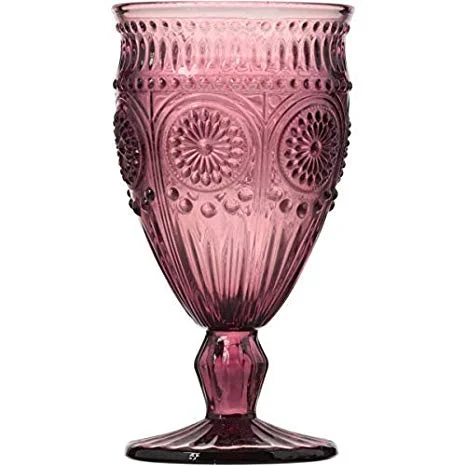 Plum Glass Goblet 10oz