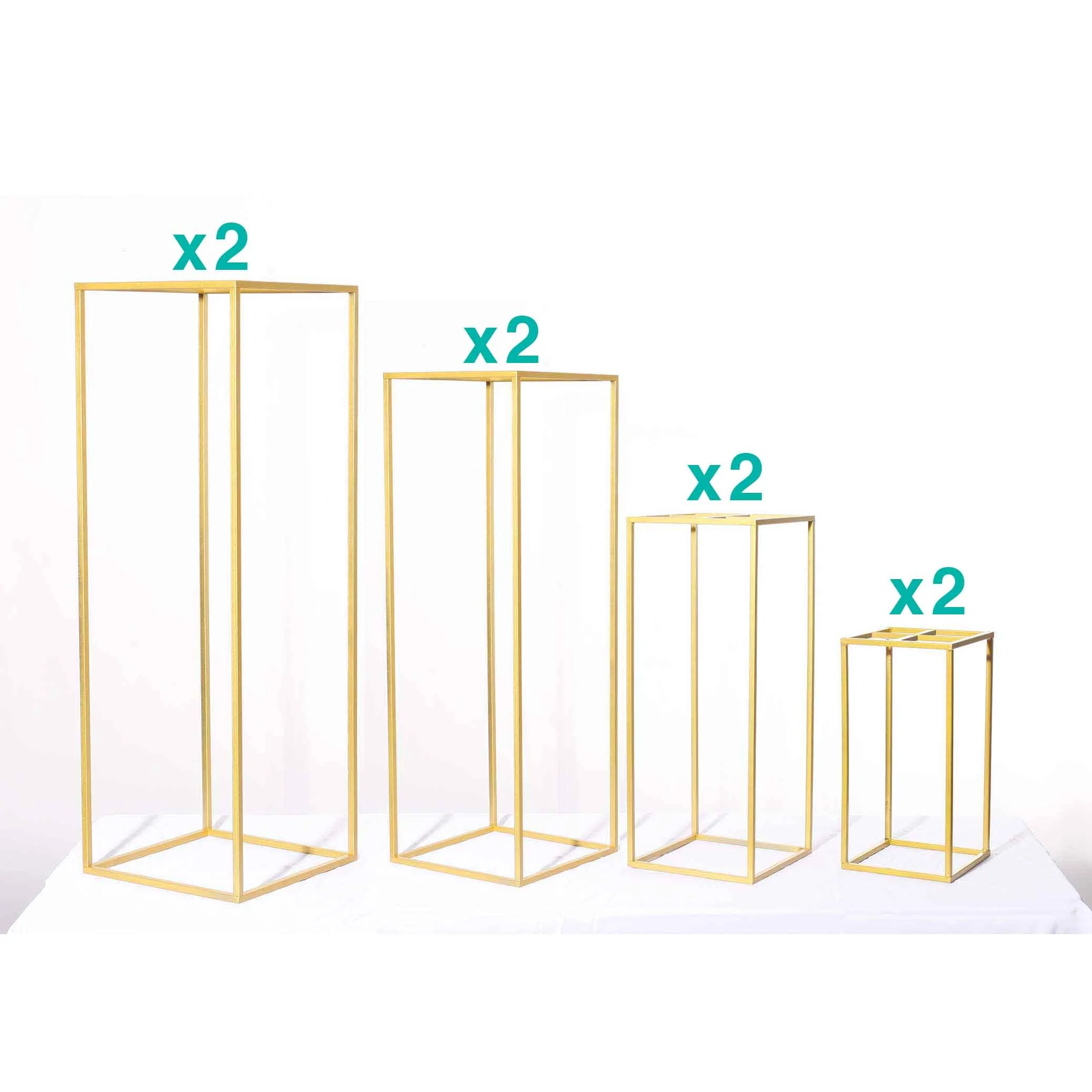 Gold Pedestals 4ft, 3ft, 2ft, 1ft