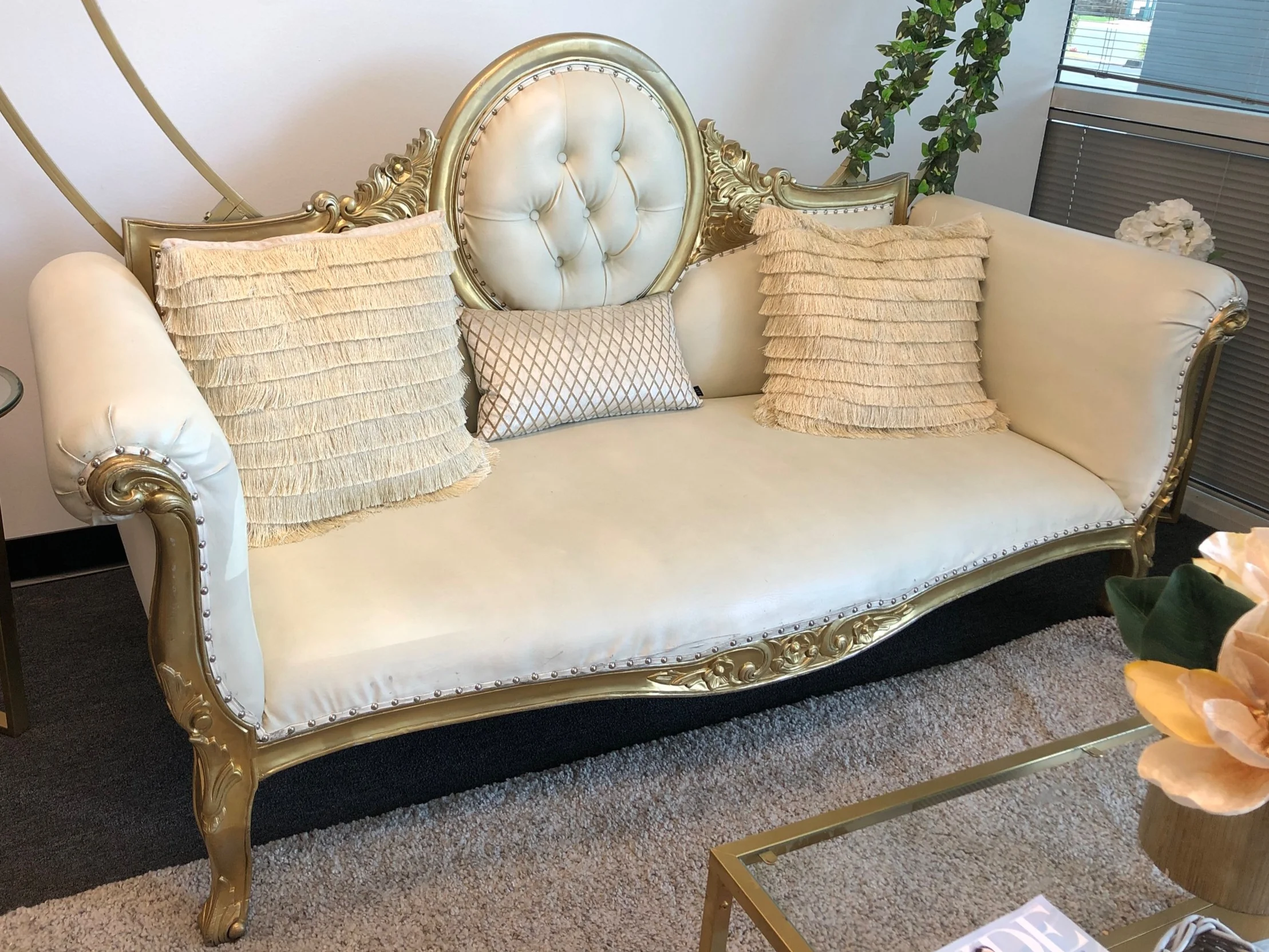 Gold with Ivory Chaise