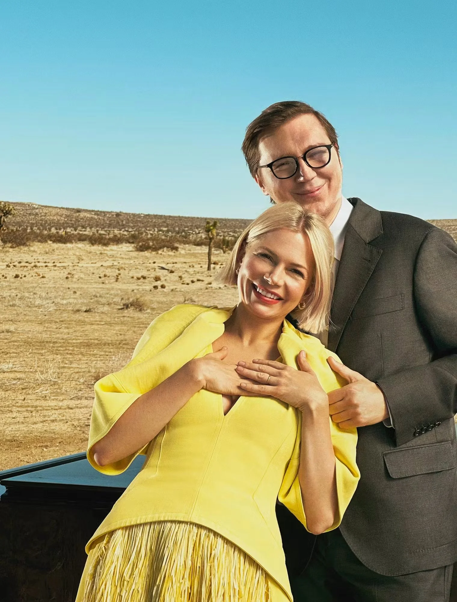 Michelle Williams and Paul Dano photographed in the California desert for W Magazine's Directors Issue.