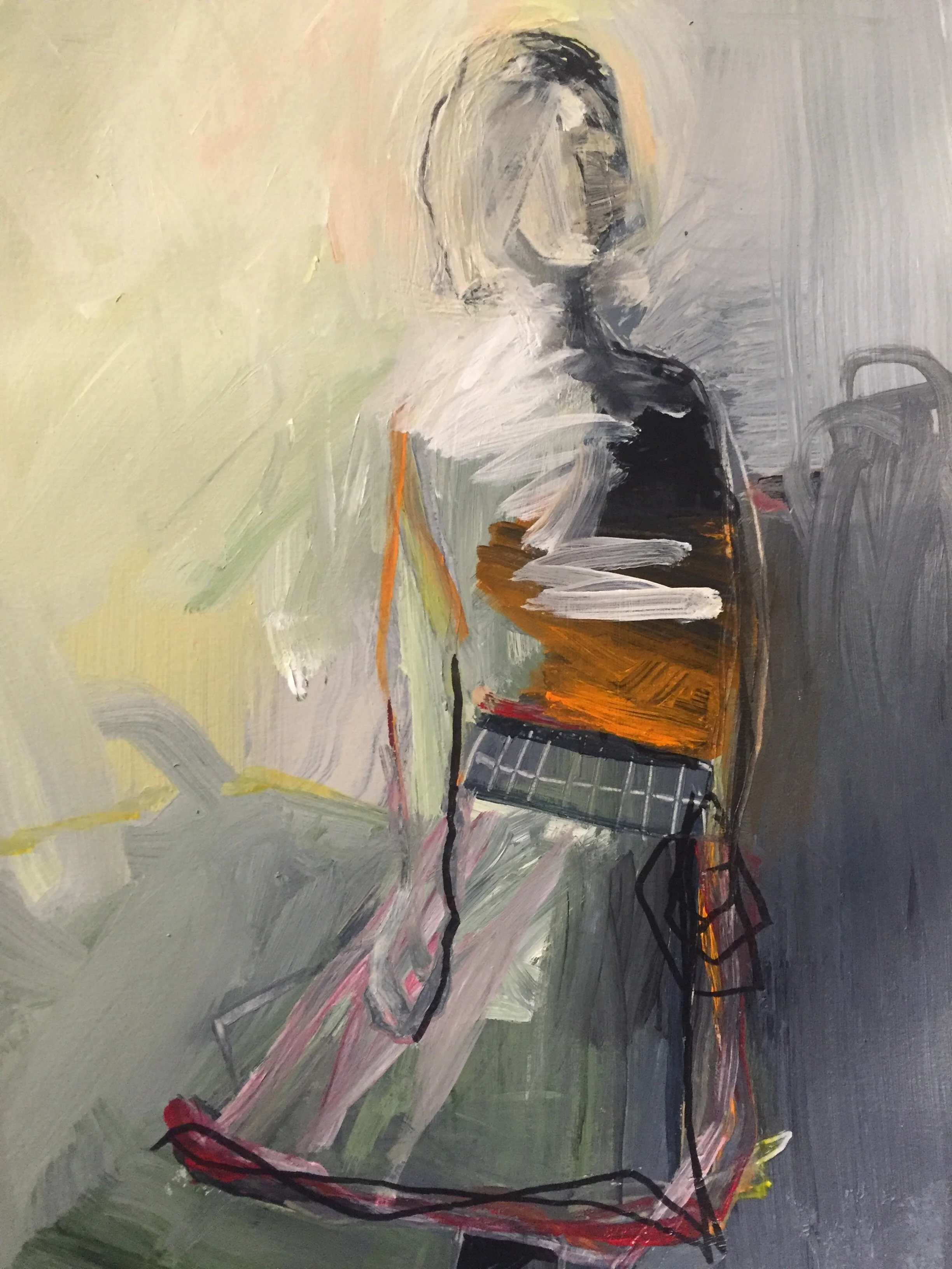 Girl in Trouble_mixed-media-on-paper_8x10-on-14-x-16-inch-mat