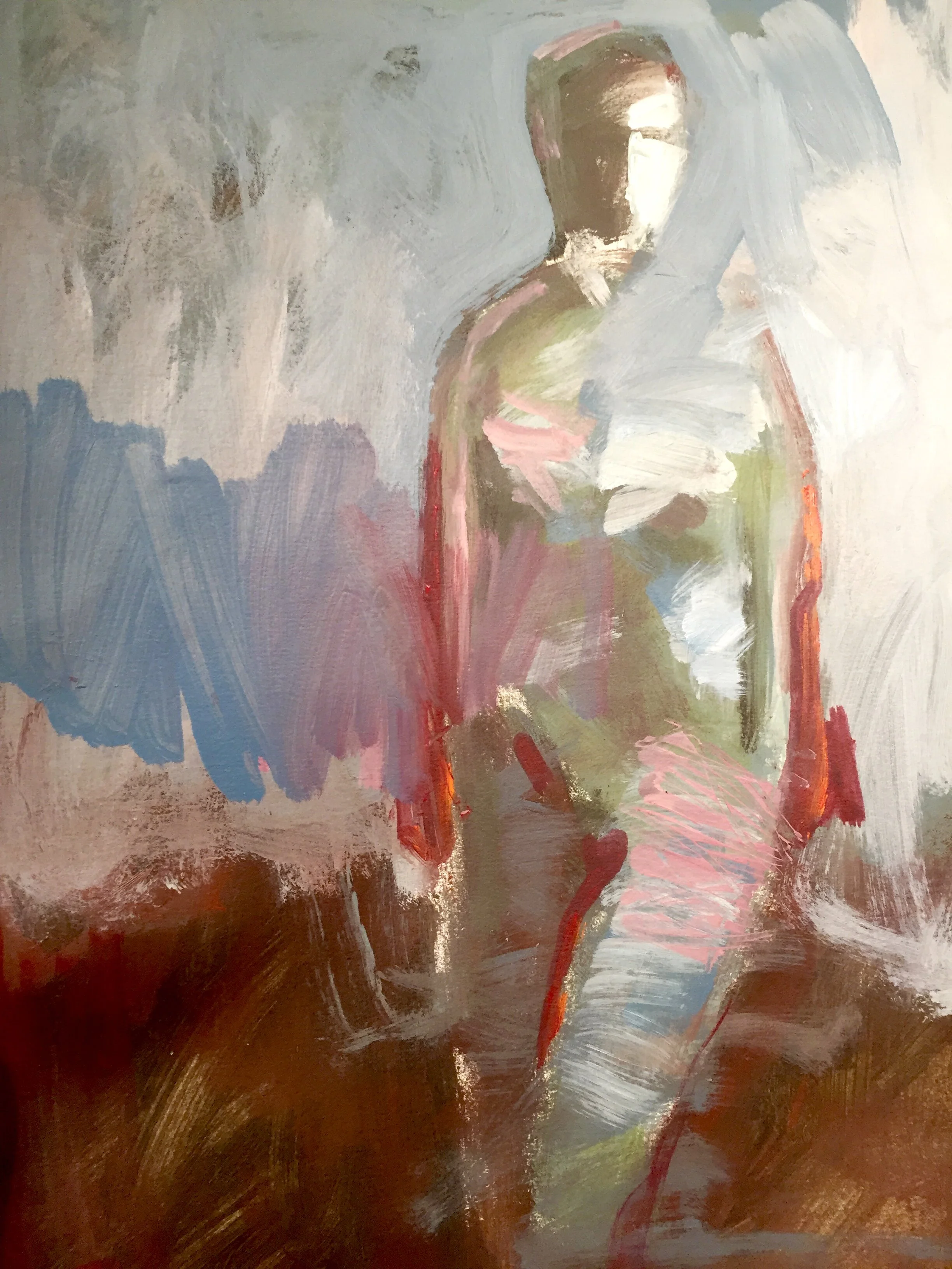 Classic Pose_mixed-media-on-paper_8x10-on-14-x-16-inch-mat