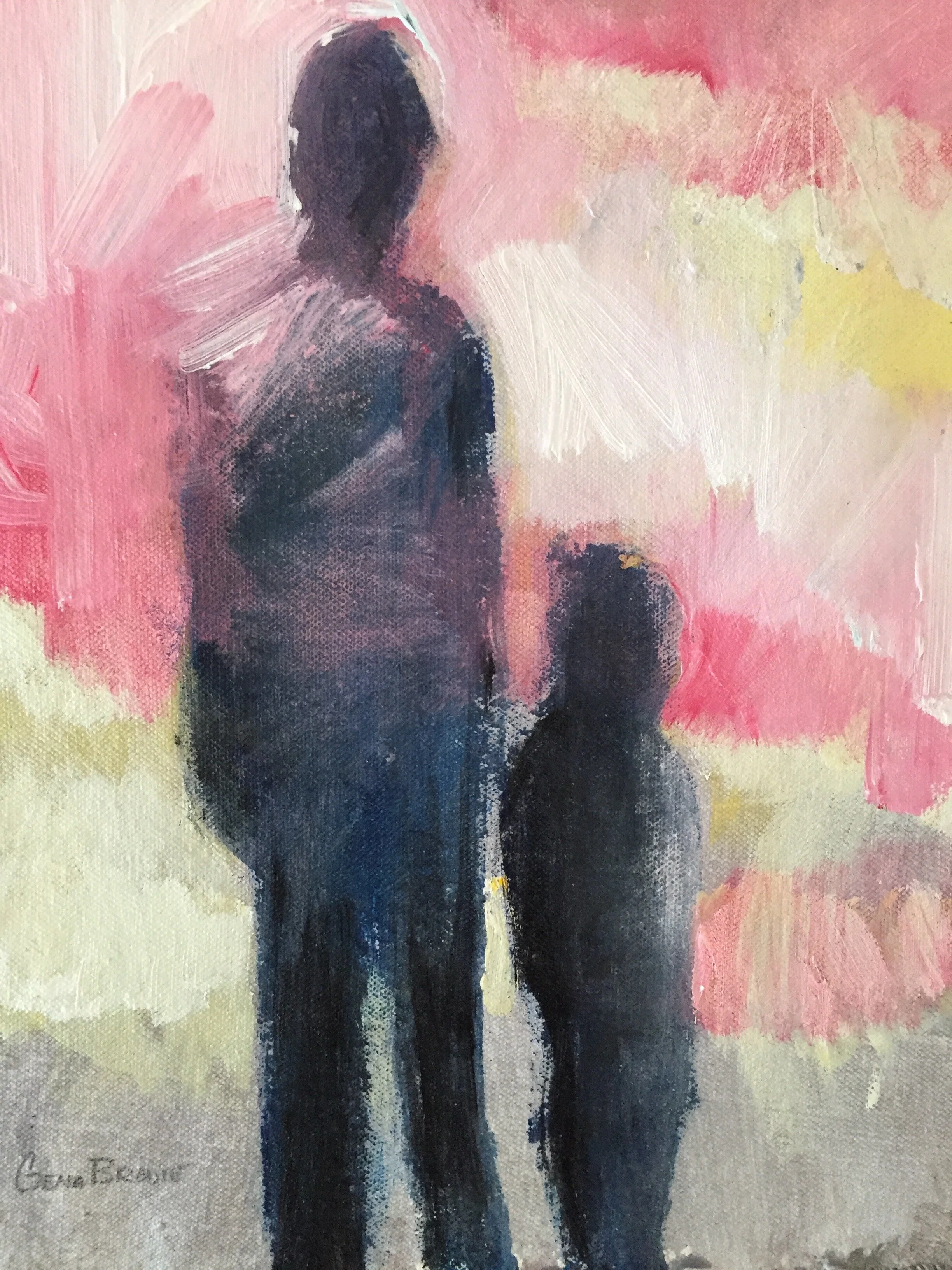 Always by your side 2_mixed-media-on-unstretched-canvas_8x10-on-14-x-16-inch-mat SOLD