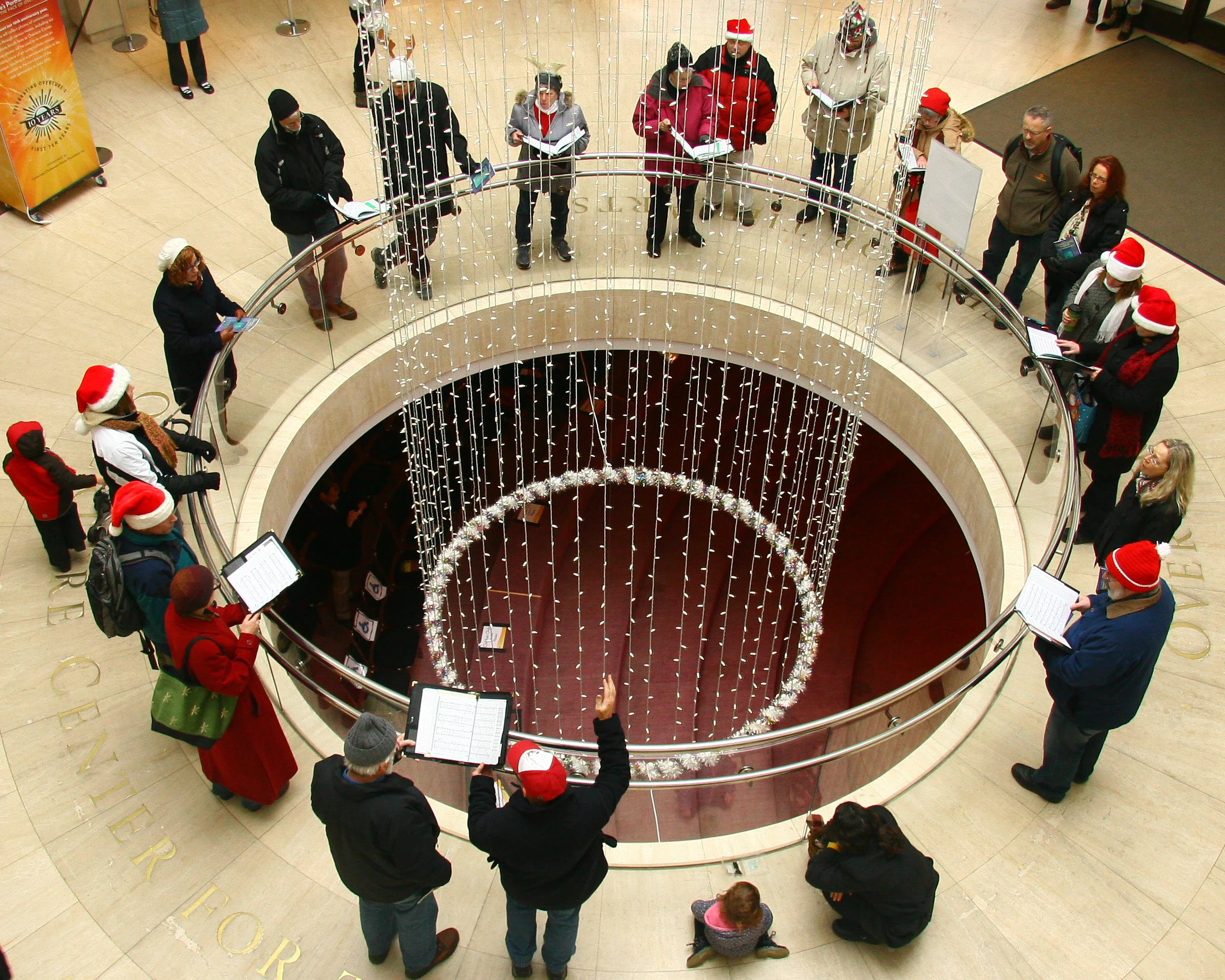 Caroling at the Overture Center in 2014.