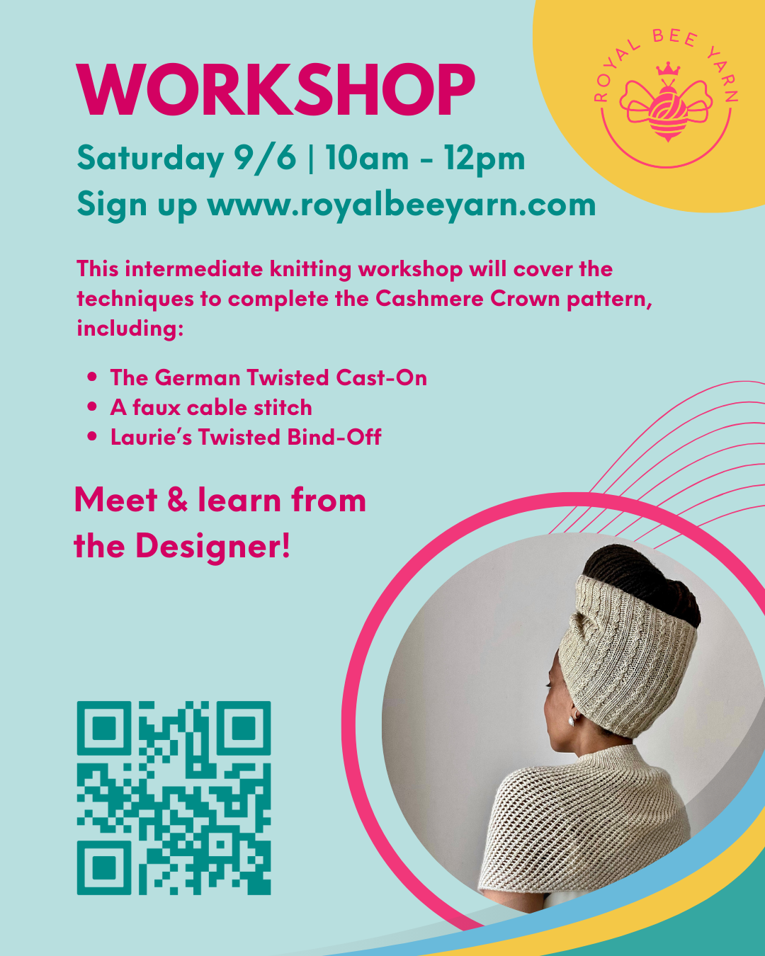 Cashmere Crown KAL Kickoff Workshop