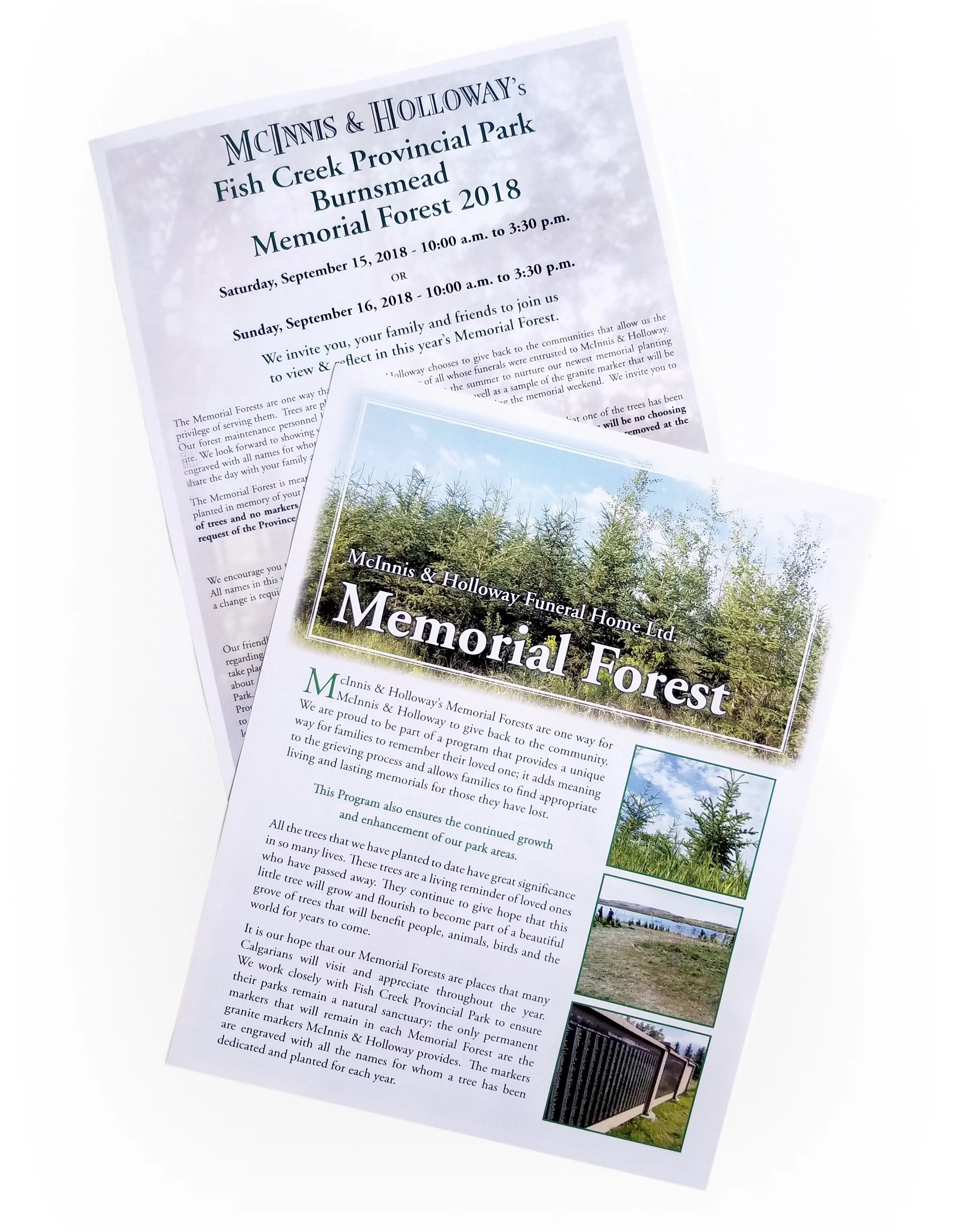 Tree Dedication Handouts