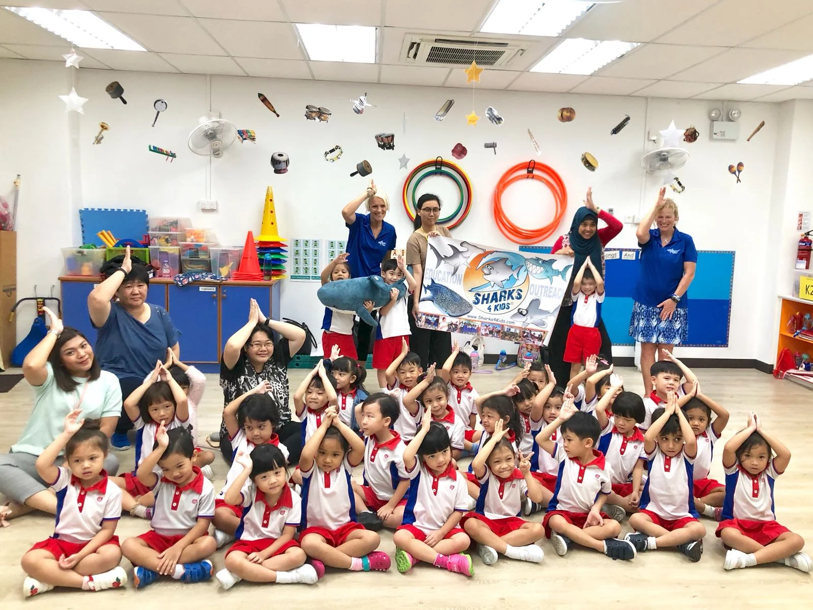 Sharks4Kids teaching students in Singapore about sharks. Photo: Shirley Chong