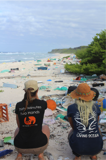 Plastic littering the beach at Henderson Island. Photo: Alice Forrest