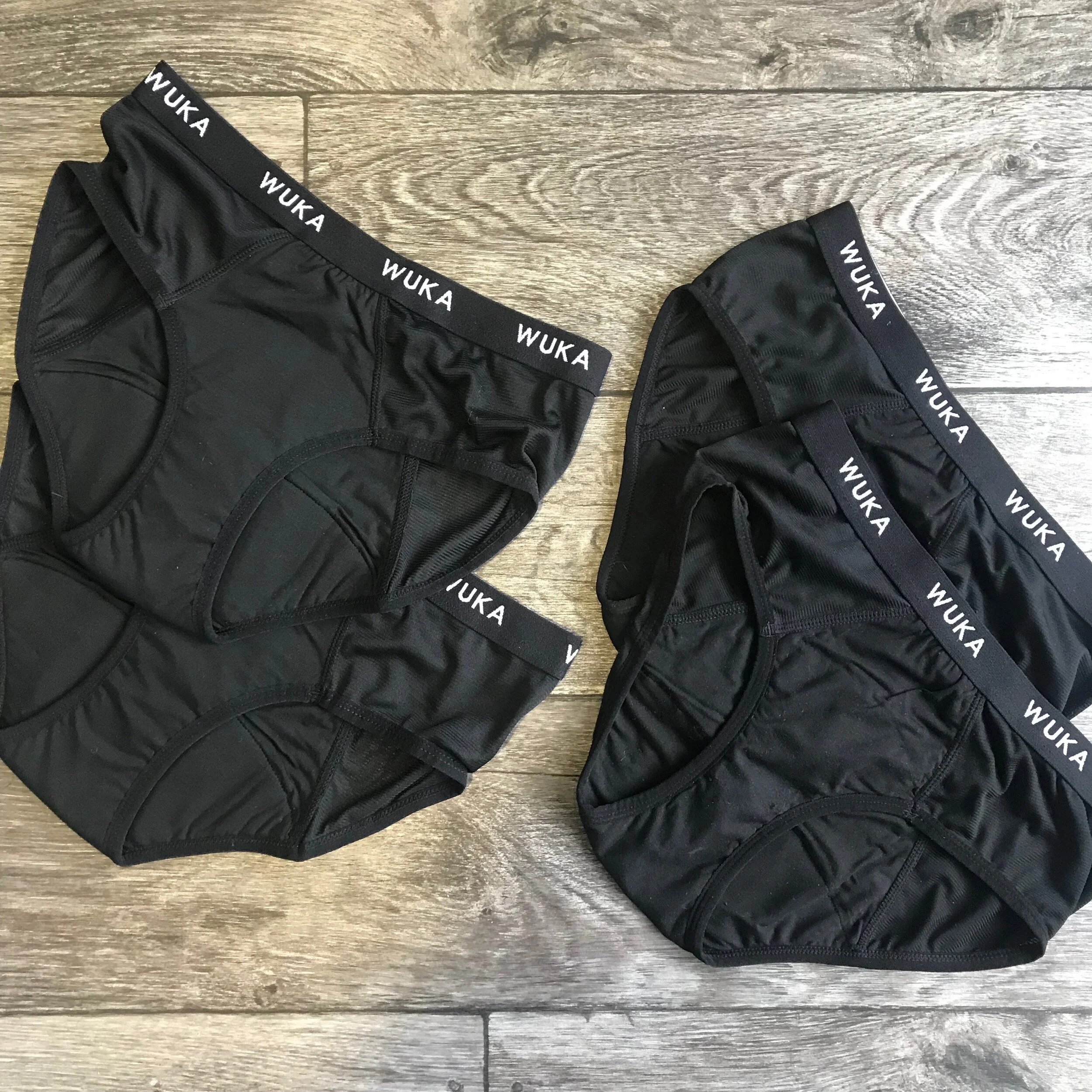 Next day delivery of heavy (left) and light (right) WUKA wear, both super comfy and feel like normal underwear. Photo: Jennifer Thomson