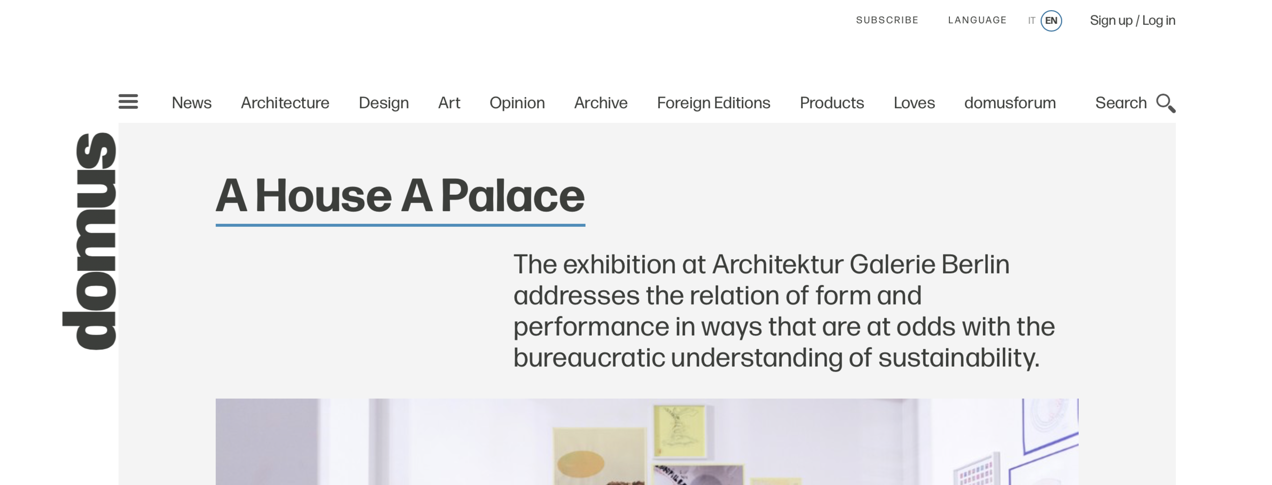 Press - Master Thesis - A House A Palace - Domus 