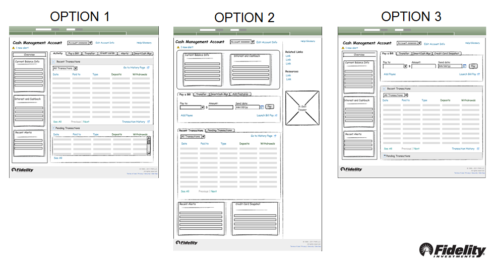  Multiple options for the layout of account dashboard 