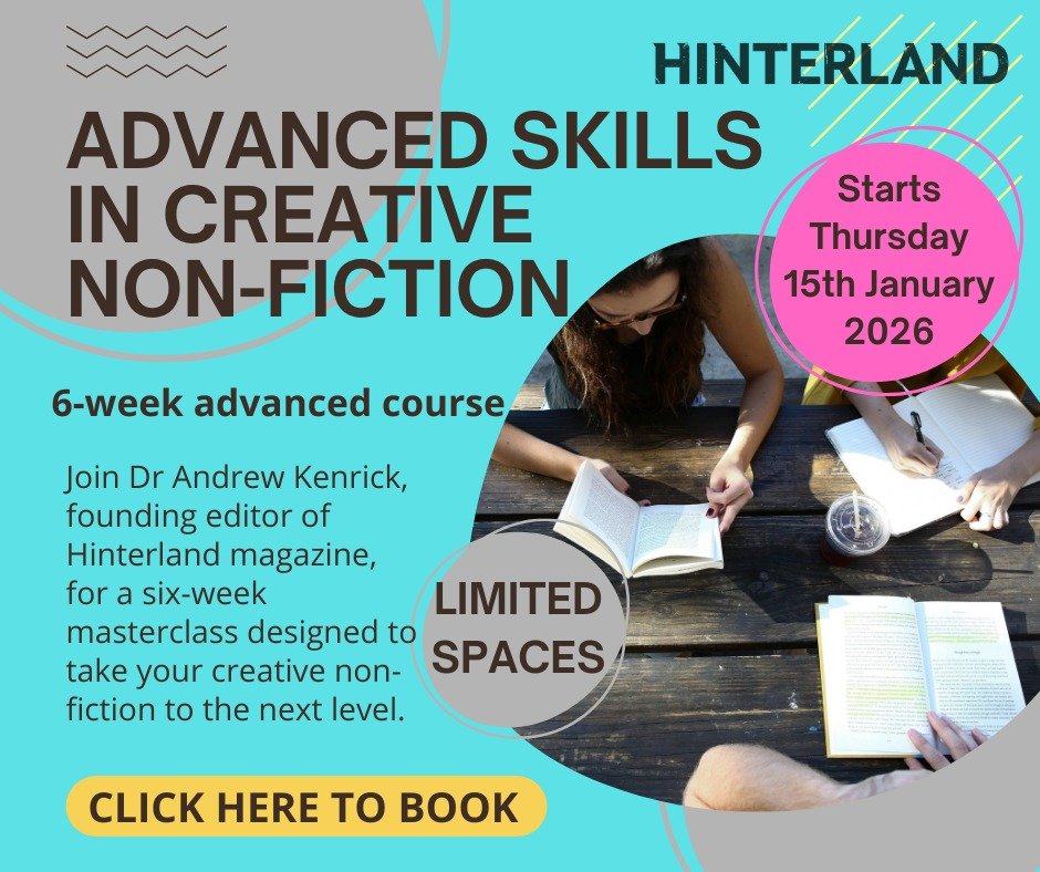 Our new course, Advanced Skills in Creative Non-fiction starts tomorrow evening and there are just a couple of spaces left. It's taught by our very own founding editor @andrewmkenrick, Thursday evenings online.
.
.
If you're interested you can find a