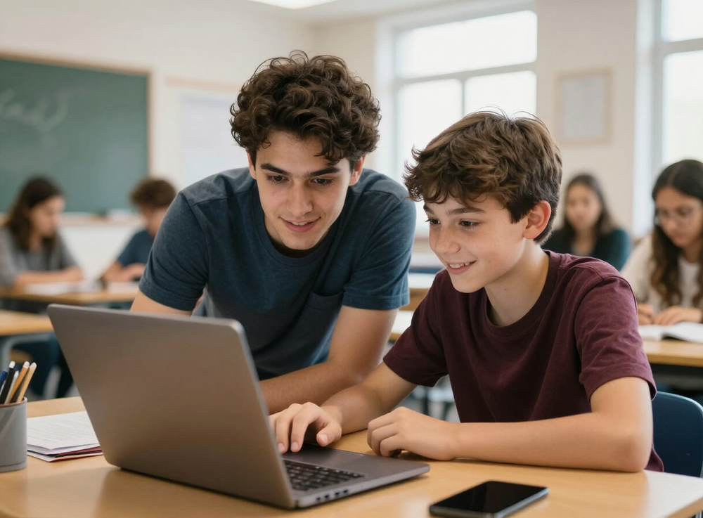 Jeunes accompagnés dans un atelier collectif