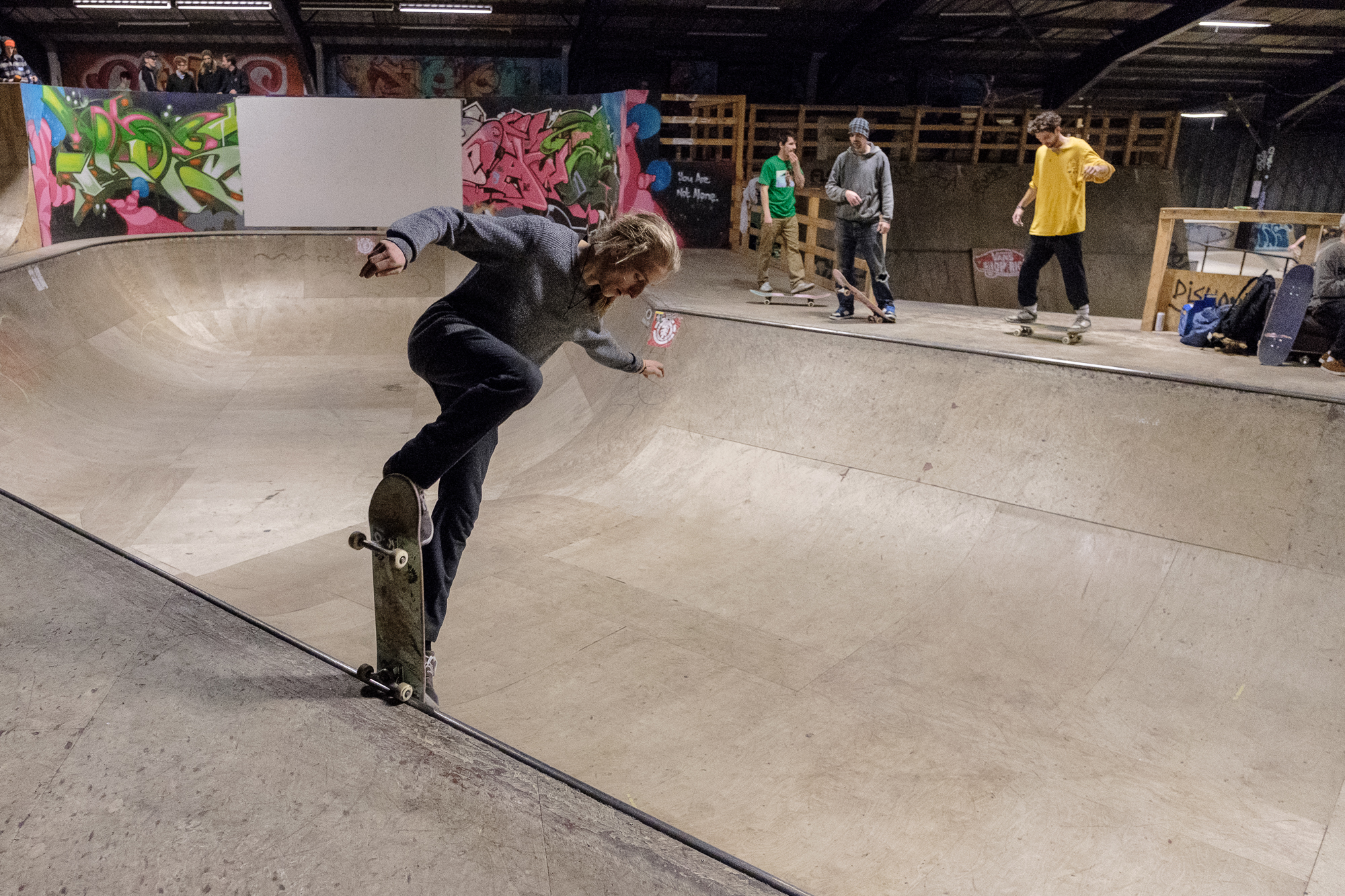  Kevin Harris, noseblunt, captured during  Skate Nottingham ’s Film Festival at Flo Skatepark, 16-17 November, 2018. 