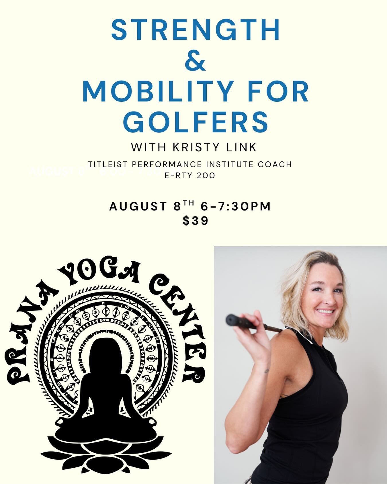 Want to feel stronger and move better on the course? 🏌️&zwj;♀️💪🏼

Join me at @pranayogacenter for a fun and practical Golf Fitness Workshop that breaks down why strength and mobility are the game changers your swing has been missing.

✔️ Learn the