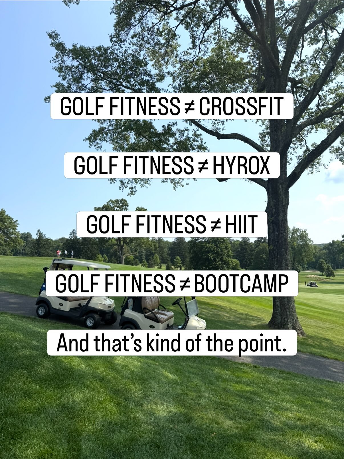 I spent a LOT of years as a CrossFitter, where the goal was often to push harder, do more and embrace the soreness. 😂

Now I train for golf, and the goal has changed.

I still want to be strong. I still want to be powerful. I just don&rsquo;t need t