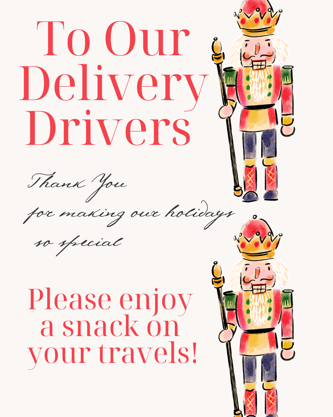 Printable PDF For Delivery Drivers
