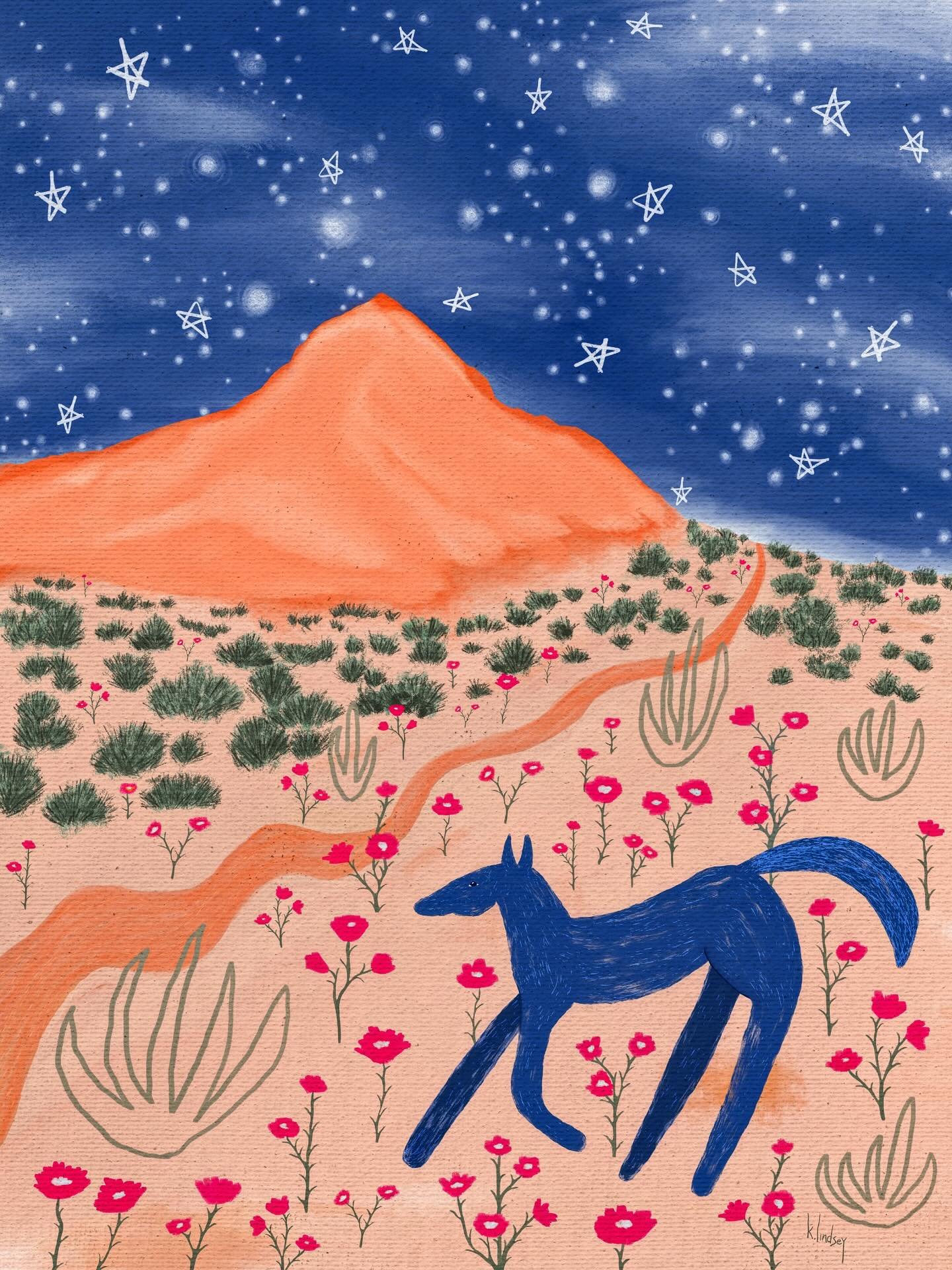 One of the things that I love about New Mexico is that there are still wild horses to be seen, running free. I saw some this week! I pictured this guy running wild and free on a summer night after the sun went down and the cool night had begun. I hop