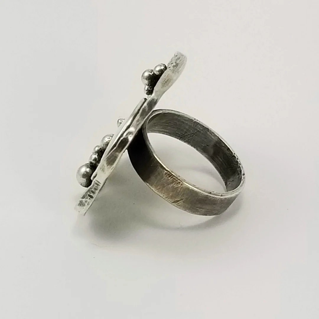 White Pool Ring | Stacey Russell Booth | Metalsmith Artist | Contemporary Jewelry | Denver, Colorado