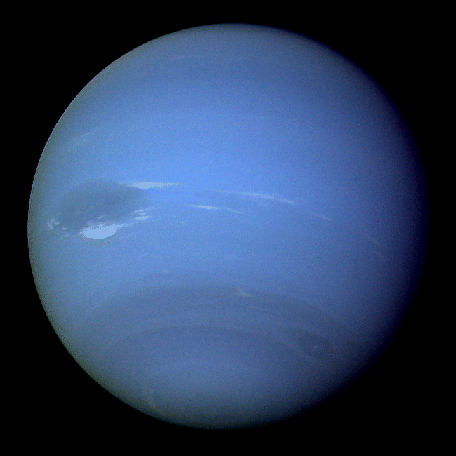 Image of Neptune and its “great blue spot” as captured by Voyager II. Photo credit: NASA