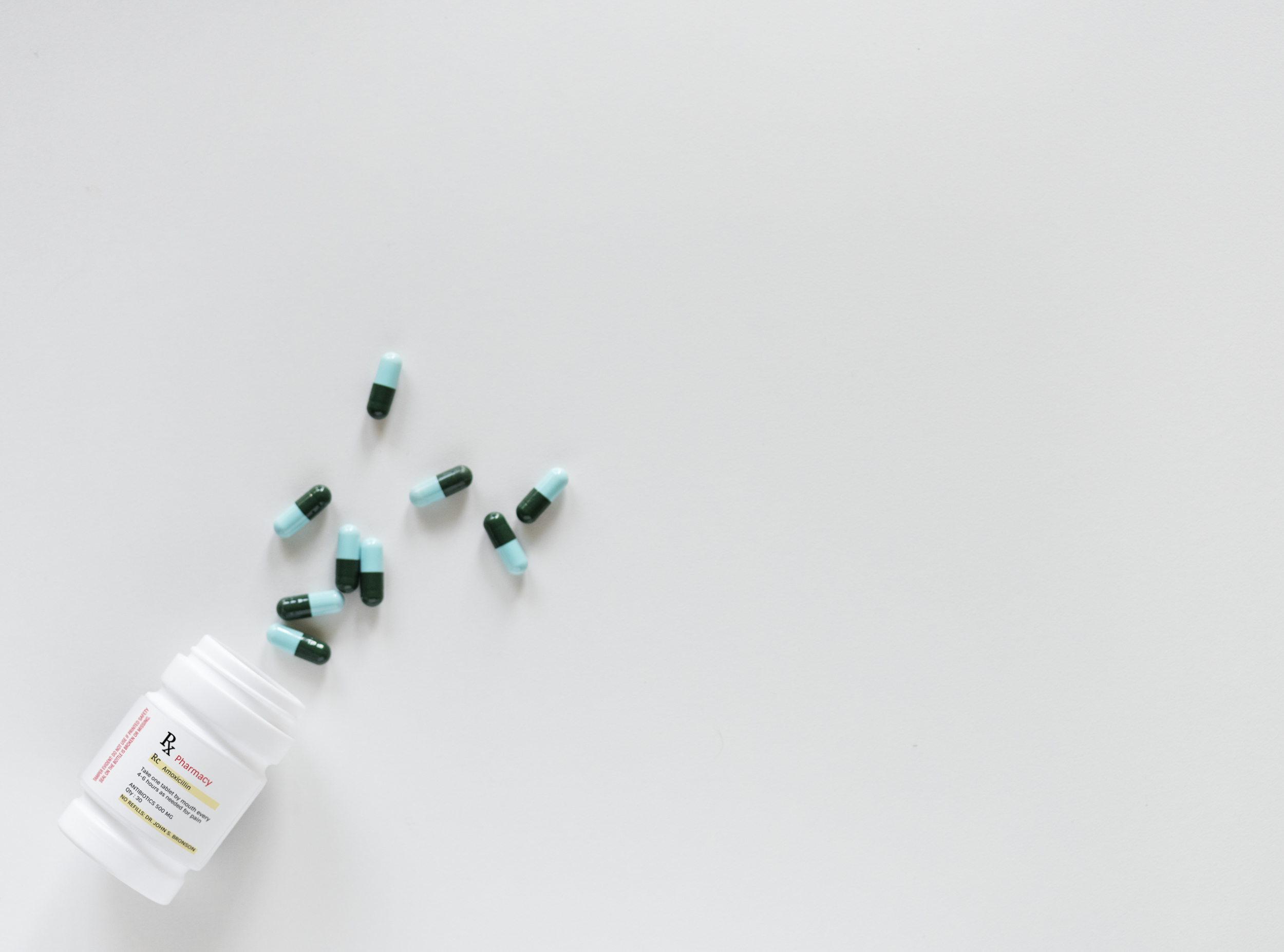 Antibiotics like amoxicillin are extremely effective in killing bad bacteria, but they often kill the good bacteria as well. Photo credit: rawpixel