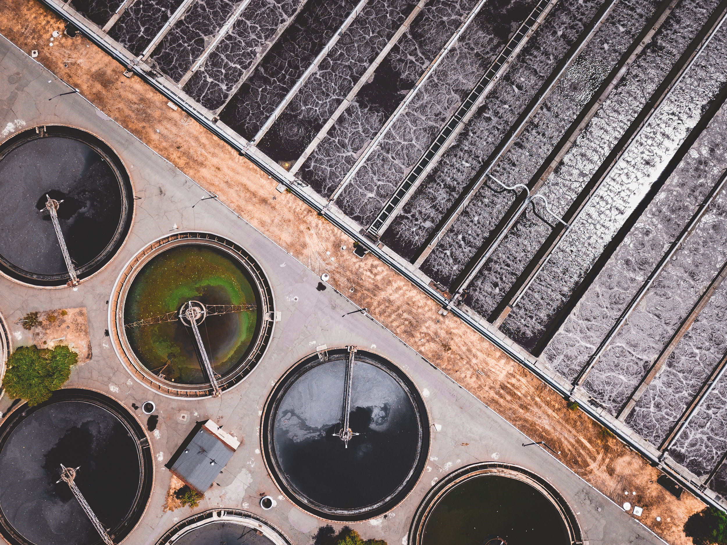 The recycling of wastewater in sewage treatment plants like this one decreases pollution of the environment while increasing production of fertilizers and energy. Photo credit: Ivan Bandura