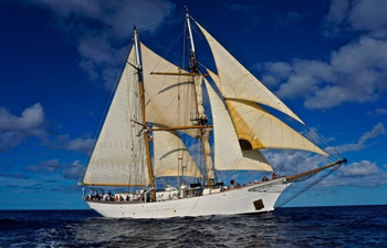 The SSV Corwith Cramer leads scientific expeditions throughout the world’s oceans. This valuable information is recorded, analyzed, and shared to inform and educate the broader international oceanographic and scientific community. Photo credit: Jared Moelaart