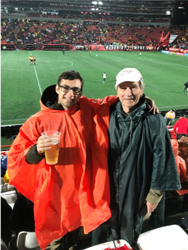 My grandfather and I enjoying some soccer in Tijuana, Mexico one weekend. After a busy week I always enjoyed playing soccer with my team and spending time with my family.