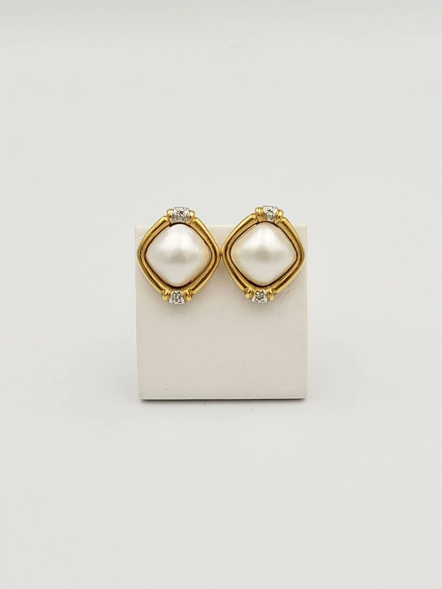 Ohrclips Gelbgold 18k 750 Mabeperlen