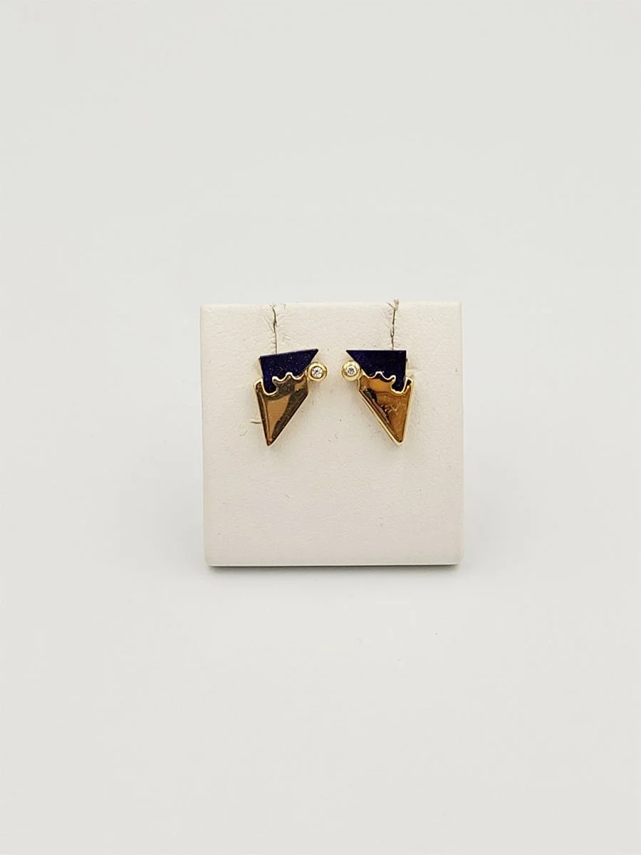 Ohrstecker Gelbgold 18k 750 Lapislazuli