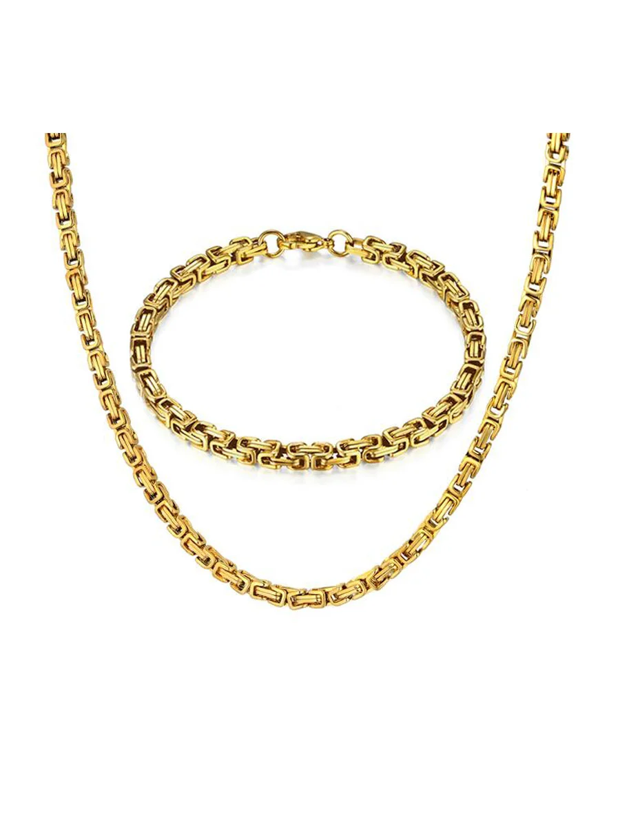 Königskette 8mm Edelstahl vergoldet