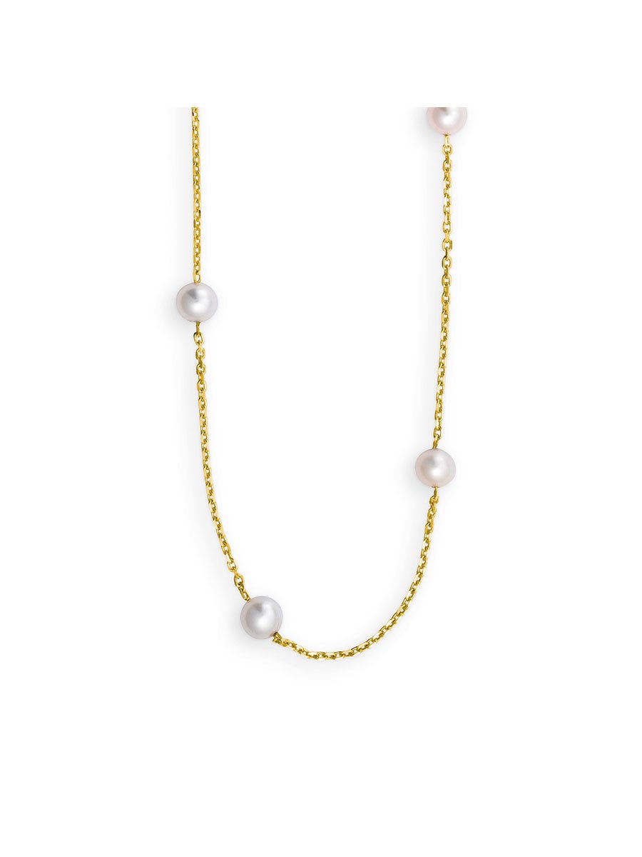 Collier Gelbgold 14k 585 mit Süsswasserperlen